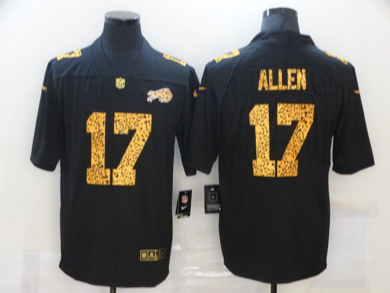 Men Buffalo Bills 17 Allen Black leopard print 2021 Nike NFL Jersey